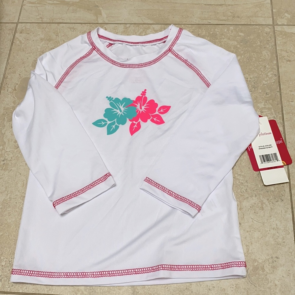 Pink platinum long sleeve rash guard